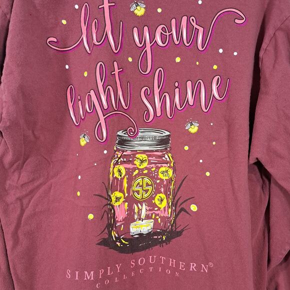 Simply Southern Tops - Simply Southern "Let Your Light Shine" Long Sleeve T-Shirt Large